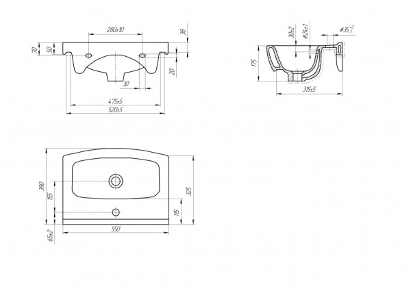 Раковина Bellezza Cersania CE55B 4690311045010